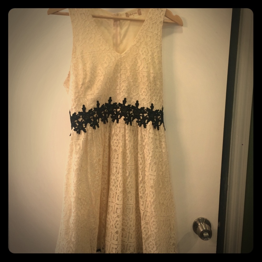 Black and white lace dress
